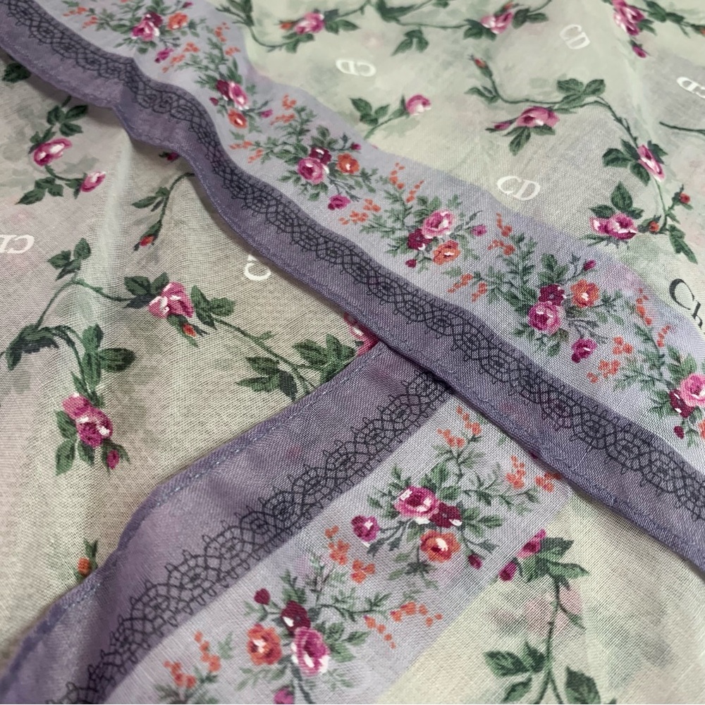Christian Dior Floral Mini Scarf - Picture 4 of 8